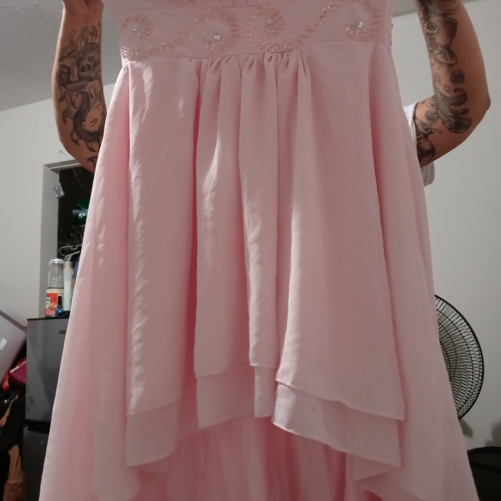 Pink seaquin prom dress